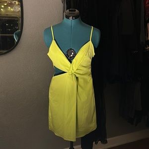 NWT Zara lime green cut out mini dress